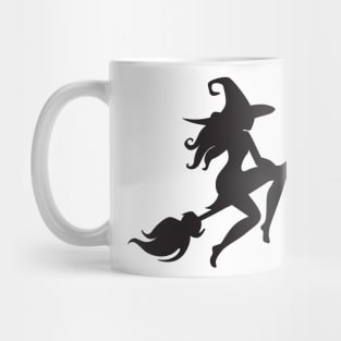 Witch Riding Broom Mug